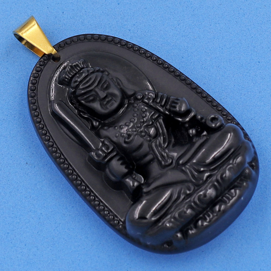 Buddha face real smart Crown quartz black 4.3 cm