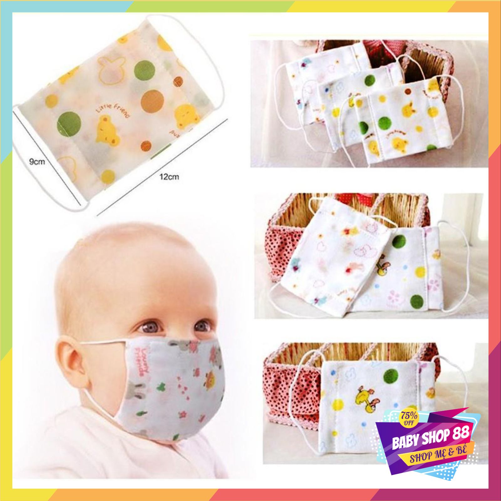 Khẩu trang xô xuất Nhật cho bé