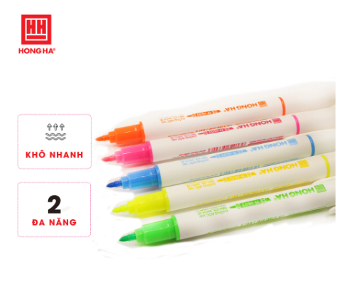 Bộ 5 bút dạ quang hồng hà đủ màu tf-hl02