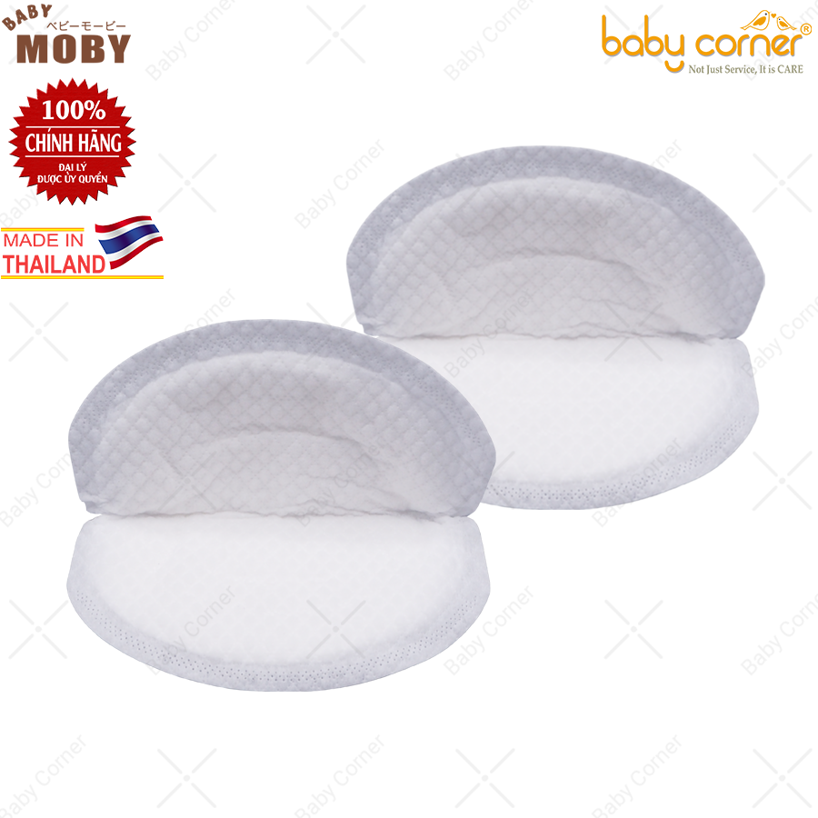 [HSD: T10/2024] Combo 2 Gói Lót Thấm Sữa BABY MOBY, 60 Miếng/ Gói