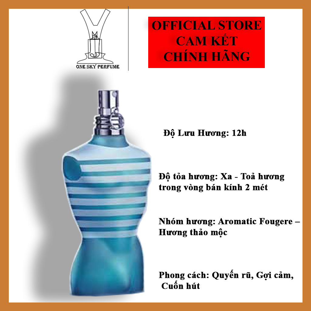 Nước hoa nam Jean Paul Gaultier Le Male chính hãng hương nước hoa thơm lâu, tỏa hương cực xa mang phong cách quyễn rũ gợi cảm,cuốn hút cực thu hút phái đẹp