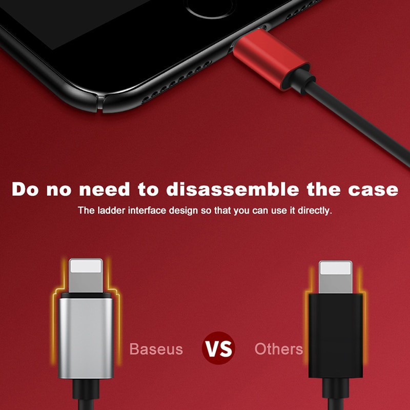 Jack Chia Cổng Lightning 1 Thành 2 Baseus L37 Cho iPhone 7-7 Plus iPhone 8-8Plus iPhone X