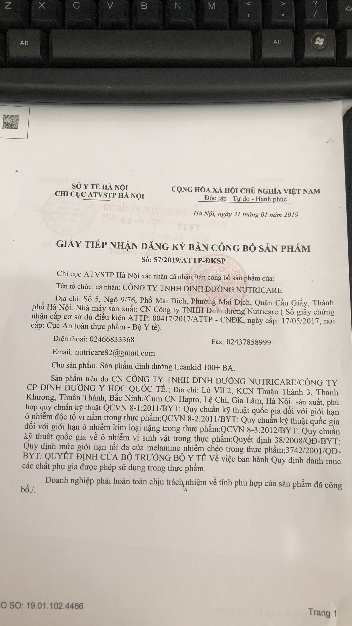 [HCM]SỮA LEAN KID 100+ BA (1 - 10 TUỔI) 900G