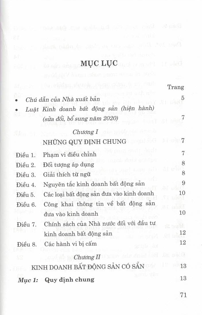 Luật Kinh Doanh Bất Động Sản (Hiện Hành) (Sửa Đổi, Bổ Sung Năm 2020)