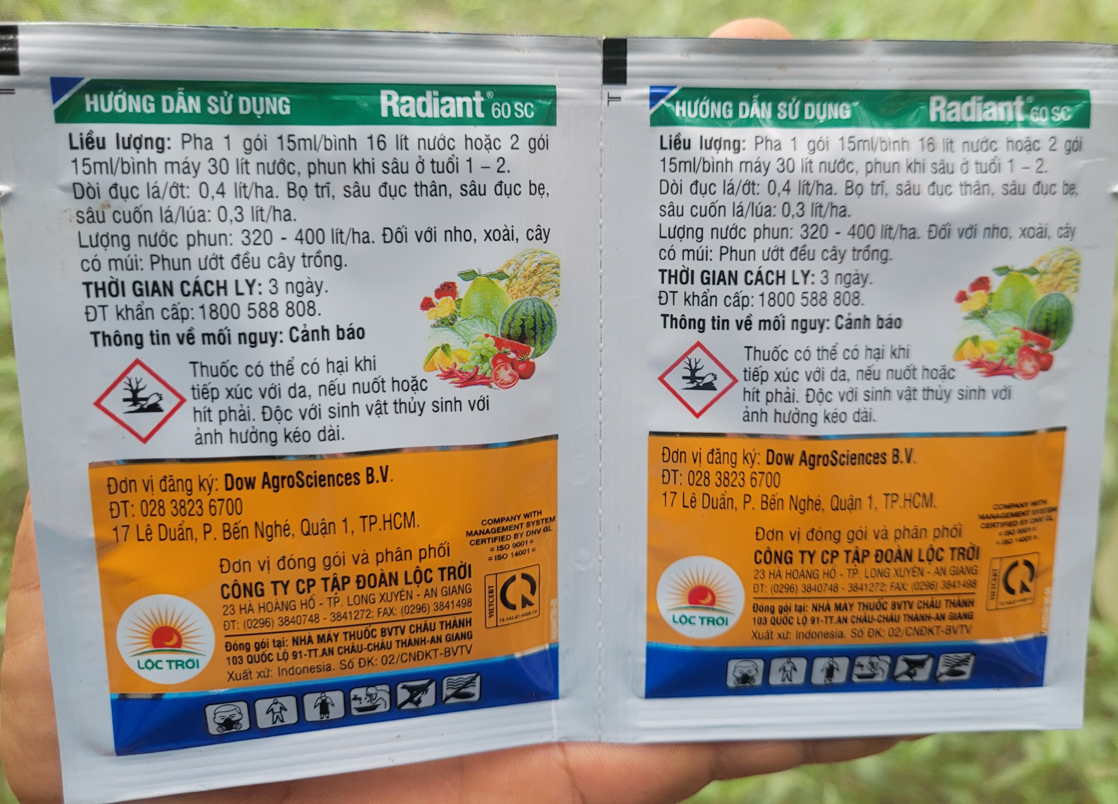 (Combo 10 gói) Thuốc trừ sâu sinh học Radiant 60SC 15ml