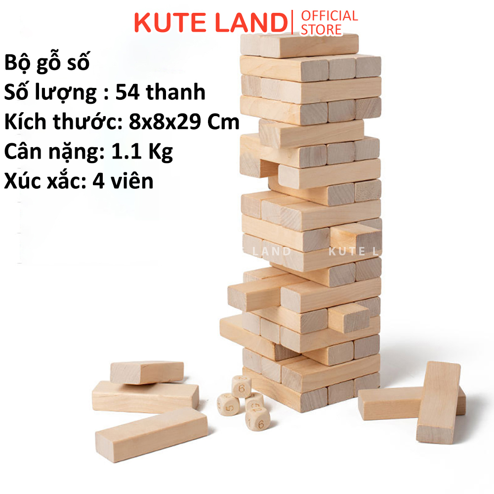 Đồ Chơi Rút Gỗ Số Loại Lớn 48 Thanh