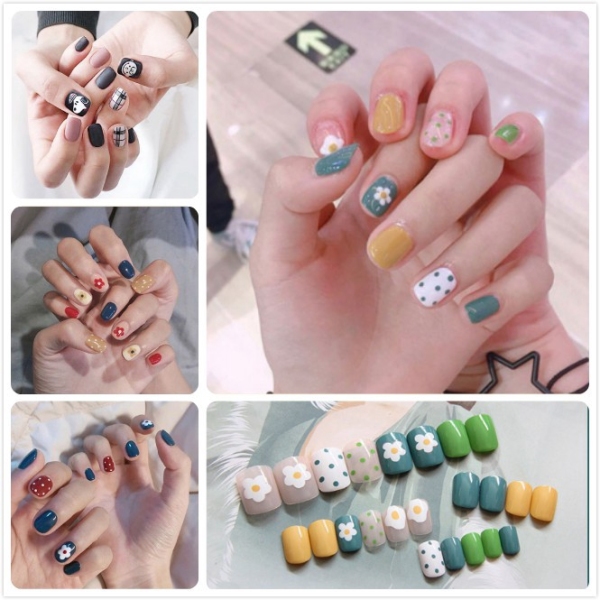 (TẶNG KEO DÁN) Bộ 24 móng tay giả 3D siêu xinh chống thấm nước R021-R040 giá rẻ