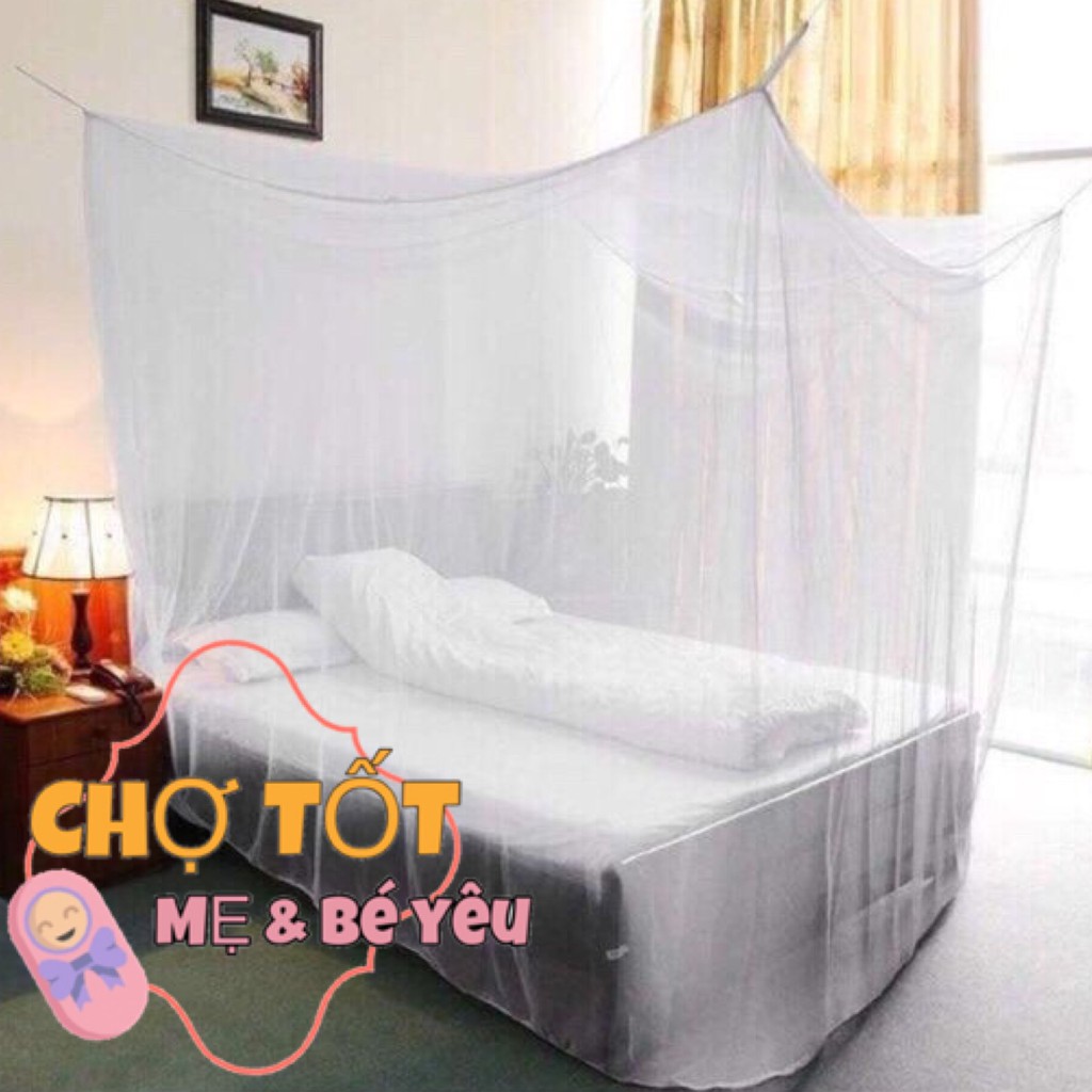 Mùng tuyn trắng loại 1 lưới bền đẹp 1m6, 1m8