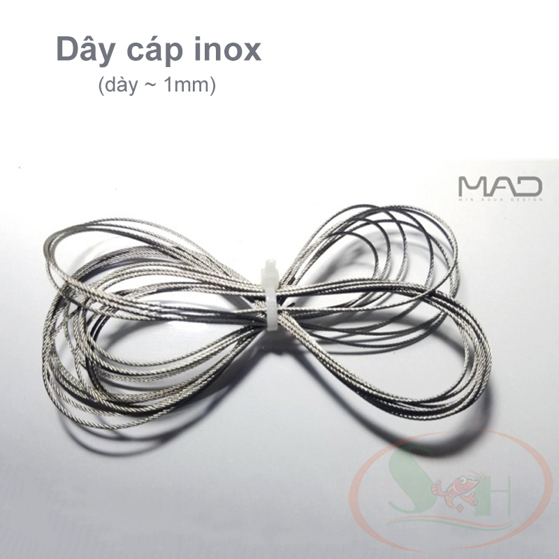 Kit phụ kiện treo đèn MAD ốc siết, cáp inox, móc C treo đèn bể cá tép thủy sinh