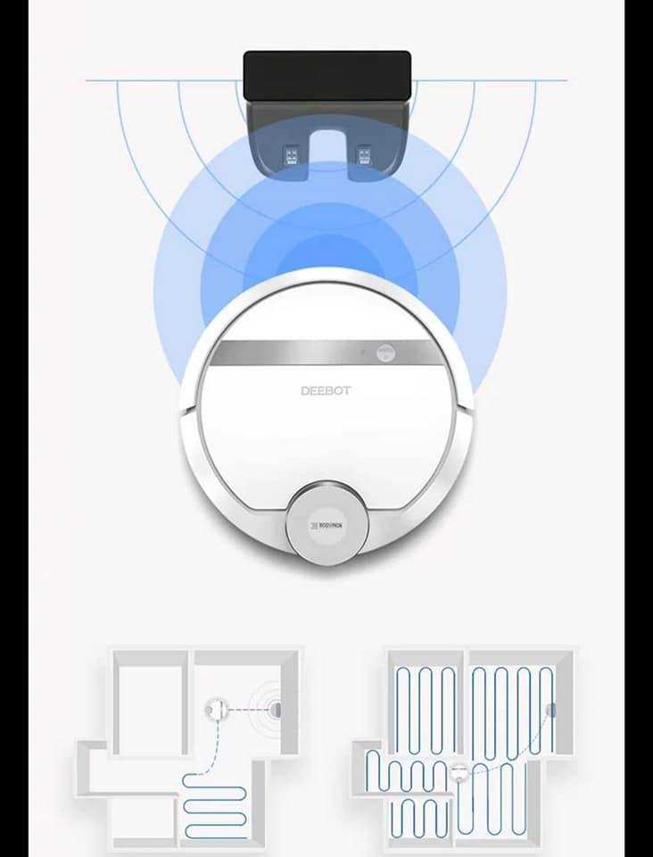 Robot hút bụi lau nhà thông minh ECOVACS DEEBOT DE55 (OZMO 900 Cài APP tiếng Anh điều khiển bằng Điện Thoại)