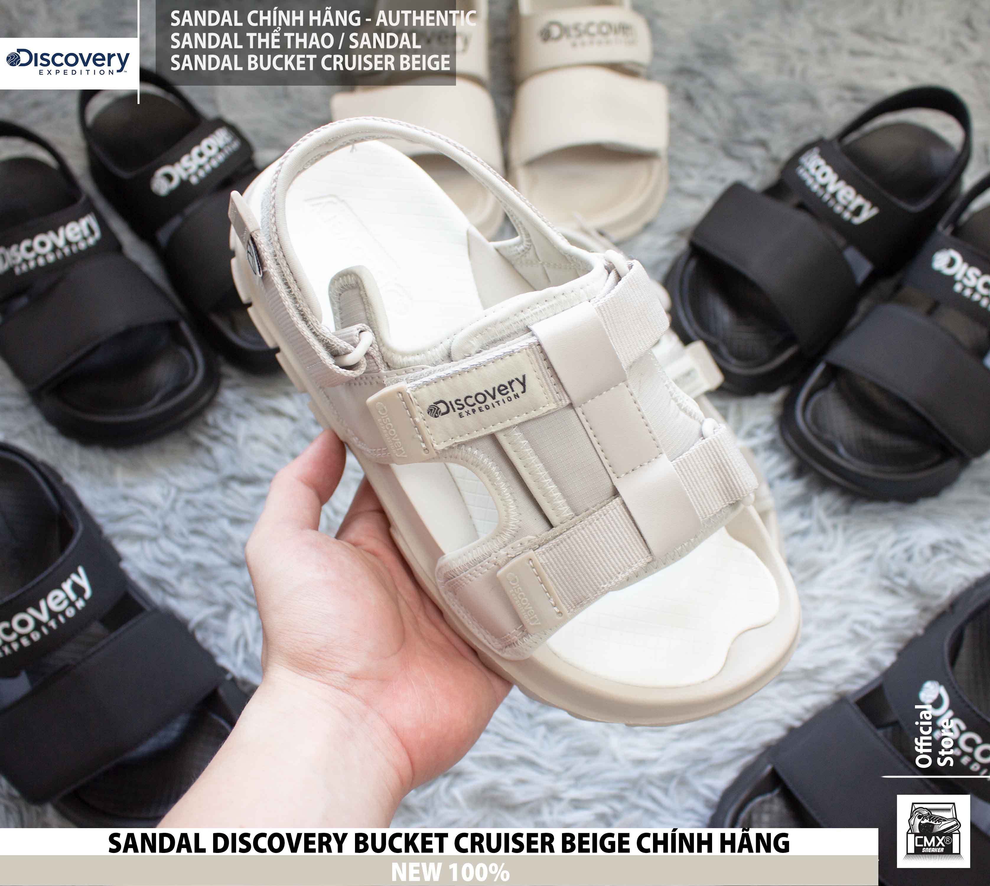 [ HÀNG CHÍNH HÃNG ] Xăng Đan / SANDAL Discovery Expedition BUCKET ( BEIGE - TRẮNG - ĐEN ) - REAL AUTHENTIC 100%