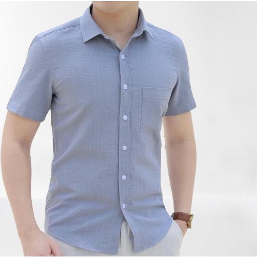 ÁO SƠ MI CỘC TAY NAM CỔ BẺ FULL CÚC