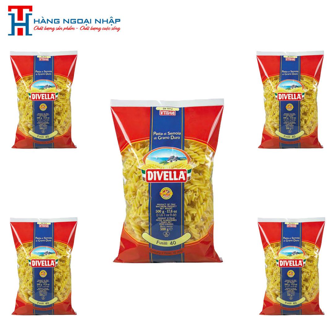 [HCM]COMBO 5 Nui ống xoắn Fusilli 40 Divella (SIÊU TIẾT KIỆM)