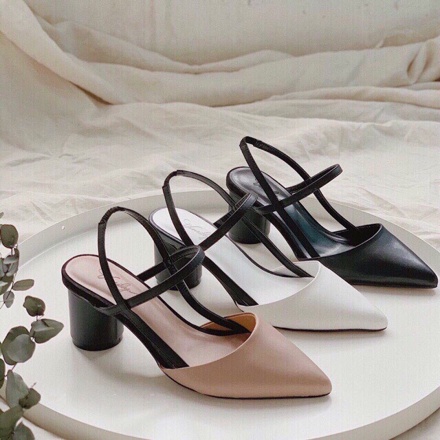 Giày CG sandal bít mũi nhọn 2 quai da mờ 5P WINDY CG-0590