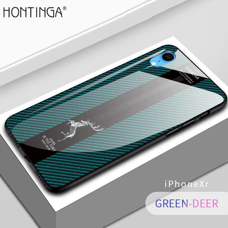 Dragon And Deer Luxury Fashion Shockproof Tempered Glass Case For iphone X XR Case TPU Protective Hard Casing cover