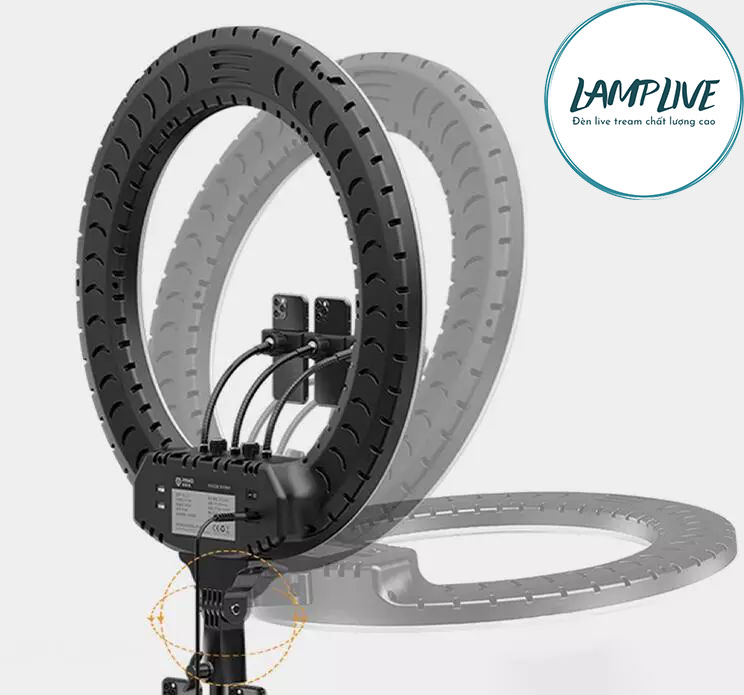 Đèn livetream cao cấp RL21 54cm 3 kẹp điện thoại nhiều chế độ sáng hỗ ...