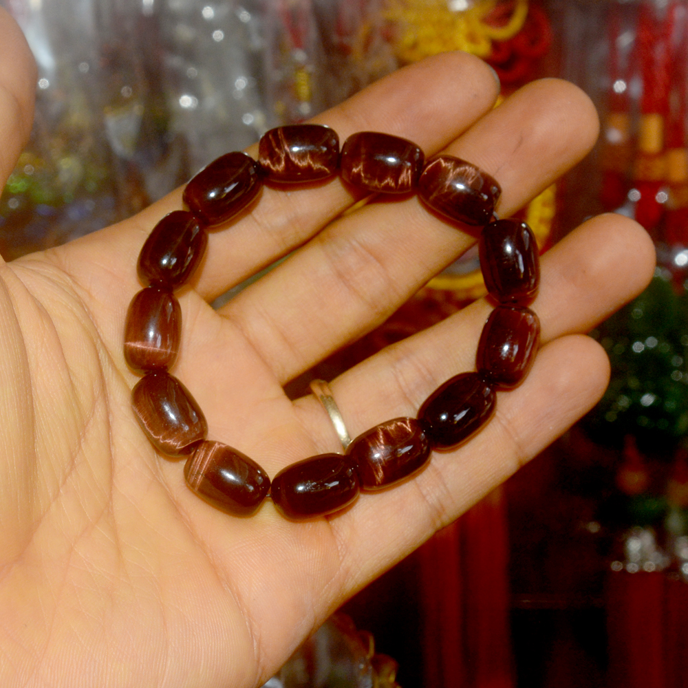 [HCM]Vòng tay lắc tròn đá mắt hổ-Nhiều cỡ ly