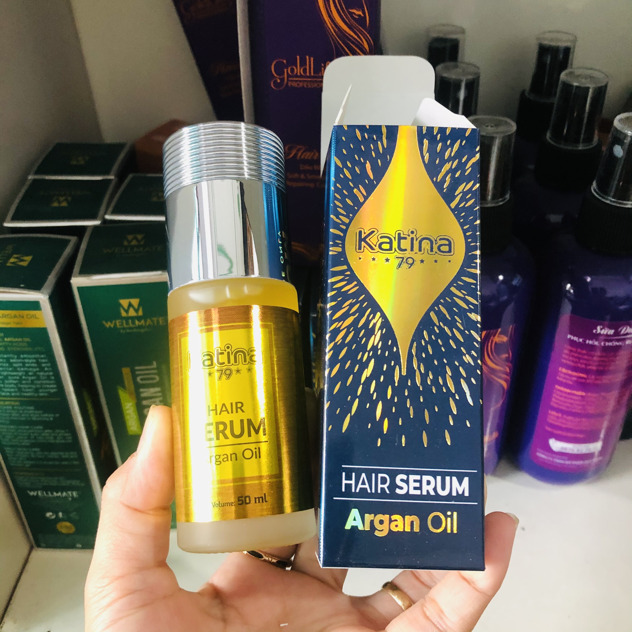 Tinh dầu dưỡng bóng và phục hồi tóc hair serum katina 50ml
