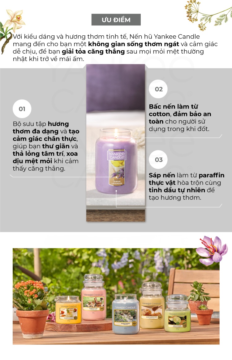 Nến hũ Yankee Candle size L - Beach Walk