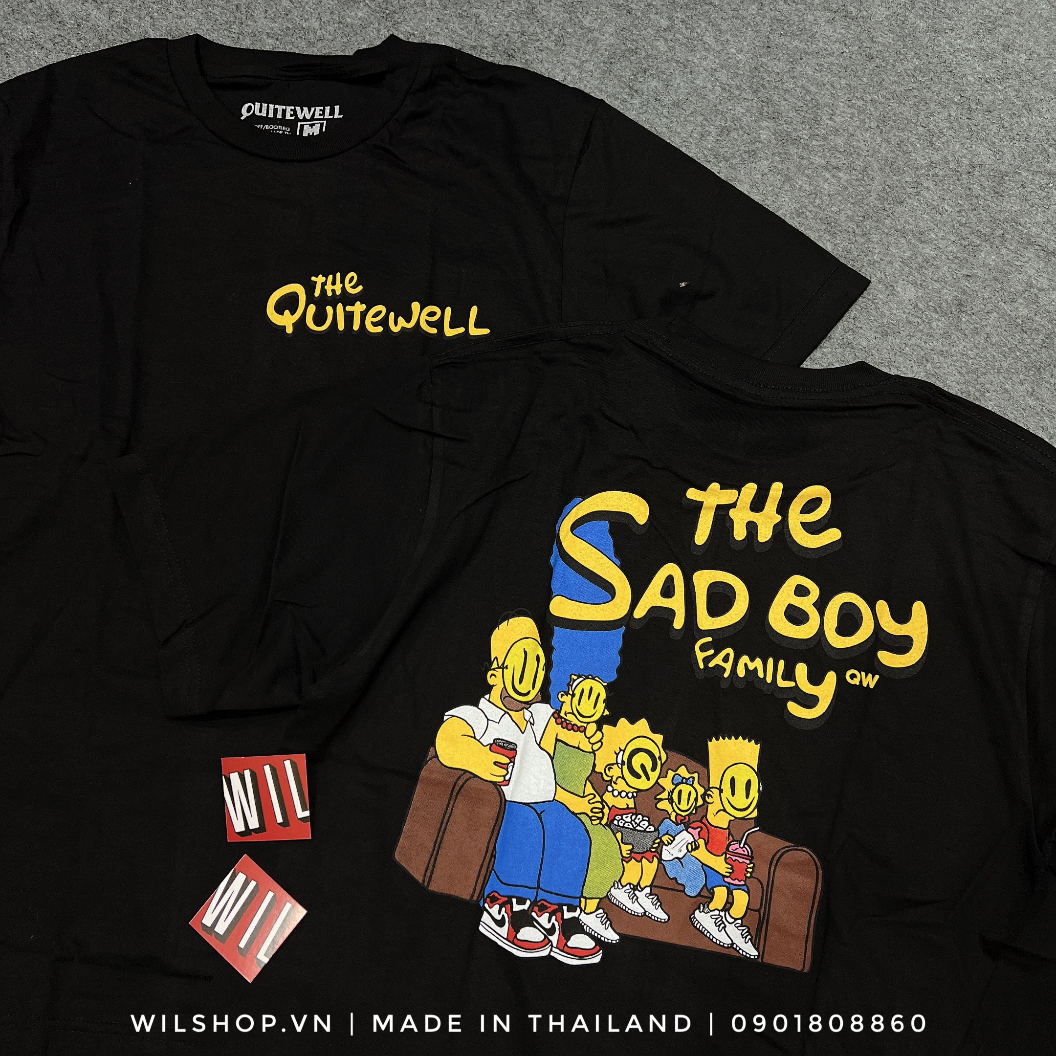 (M, L, XL) QUITEWELL TEE - ÁO UNISEX SIZE USA