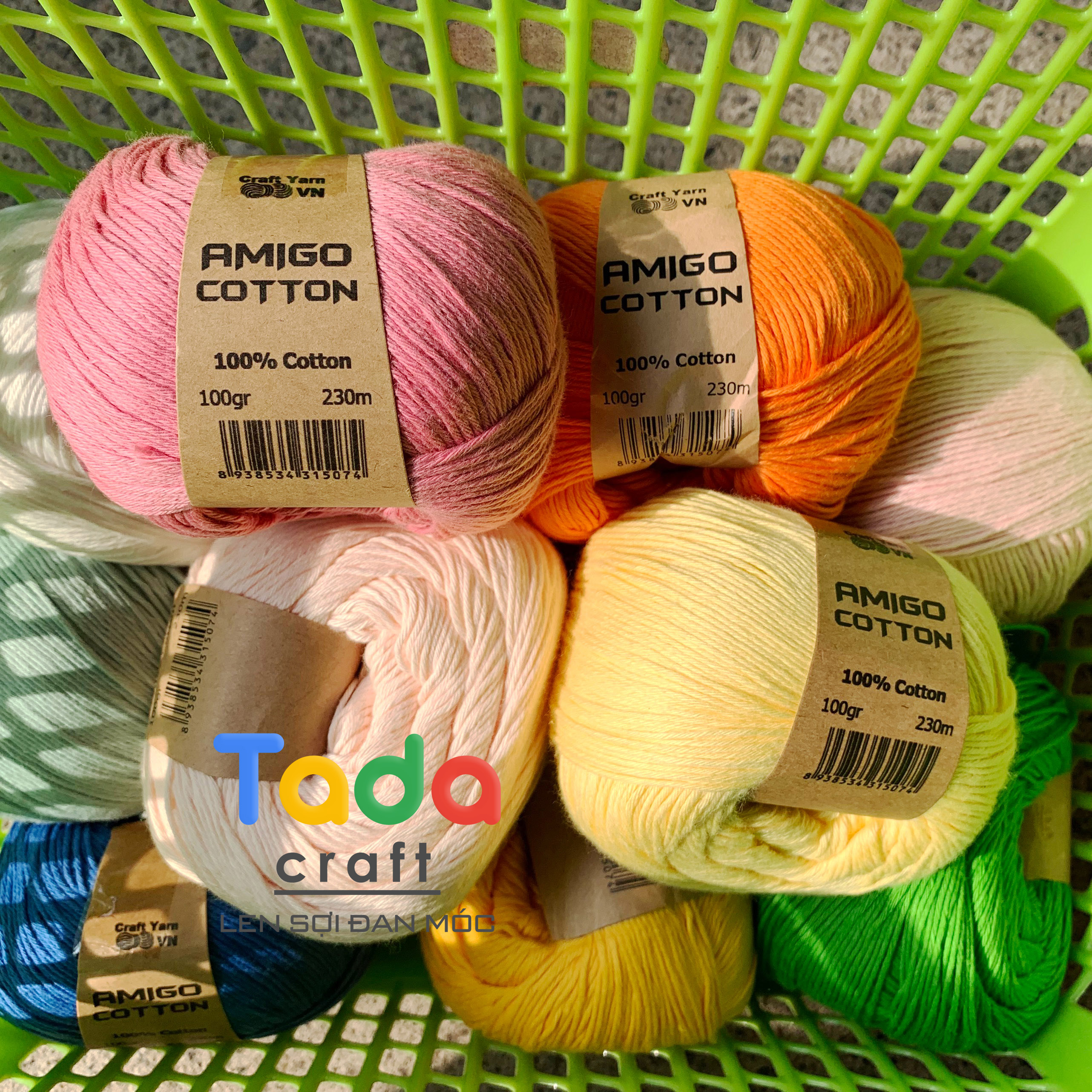Sợi Amigo Craft Yarn VN 100% Cotton (cuộn 100gr)