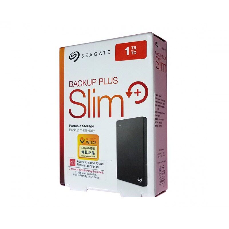 [Best Seller] Ổ Cứng Di Động HDD Seagate Backup Plus slim USB 3.0 1 TB Đen