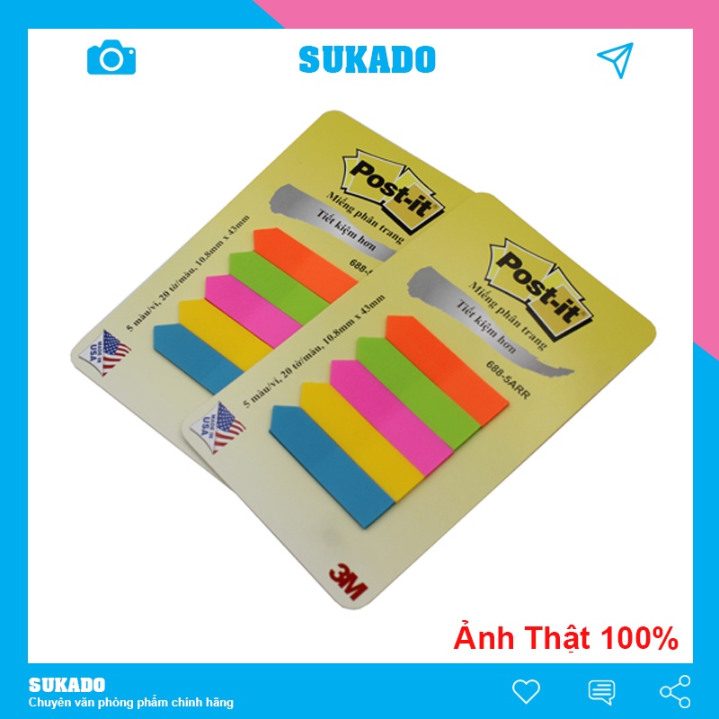 Note Paper 5 Colors Plastic Post It 3m Sukado Note3M