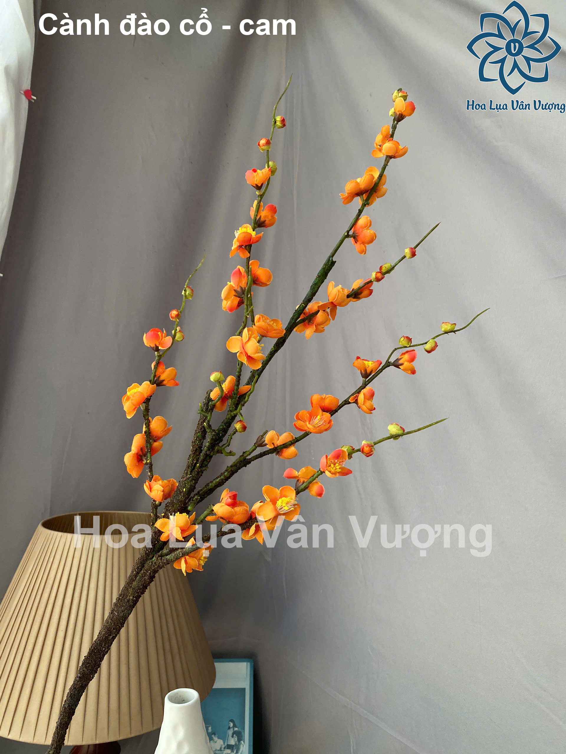 Hoa Giả, Hoa Lụa, Cành Đào Cổ Trang Trí Phòng