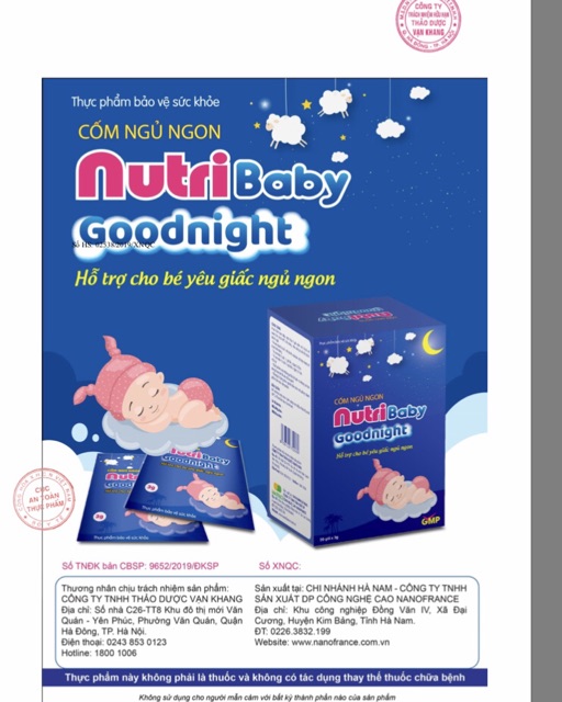 CỐM NGỦ NGON NUTRIBABY GOODNIGHT