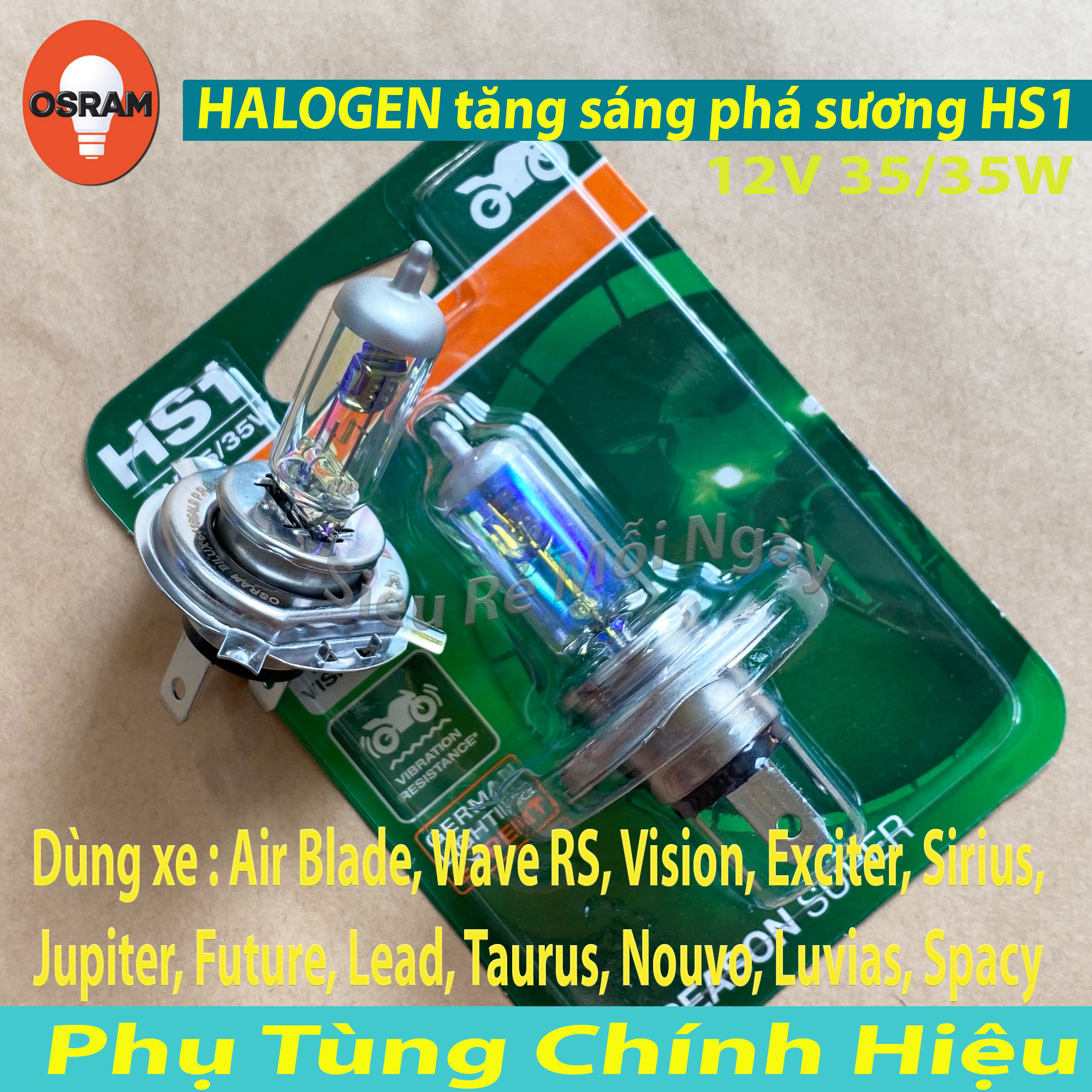 [HCM]BÓNG ĐÈN OSRAM HS1 TĂNG SÁNG PHÁ SƯƠNG HALOGEN AIR BLADE WAVE RS VISION EXCITER SIRIUS JUPITER FUTURE LEAD TAURUS NOUVO LUVIAS – 100% HÀNG CHÍNH HÃNG