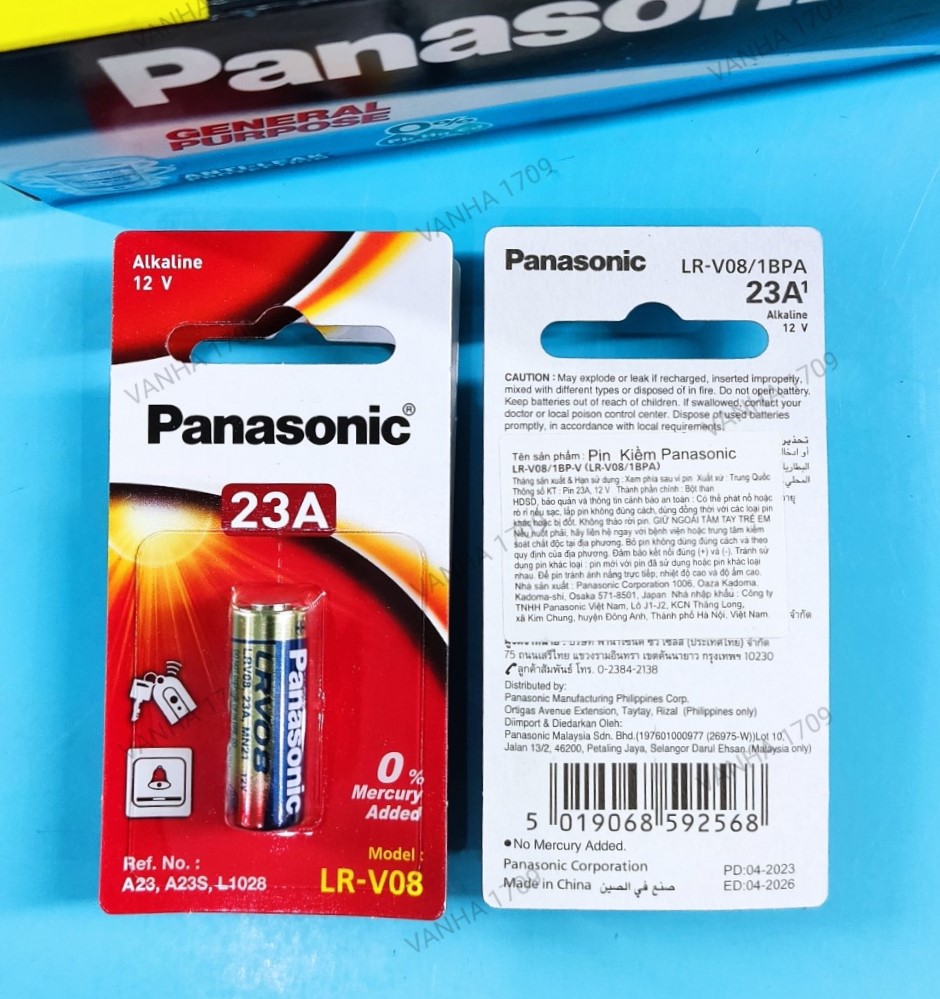 PANASONIC 23A/27A Pin Alkaline 12V.
