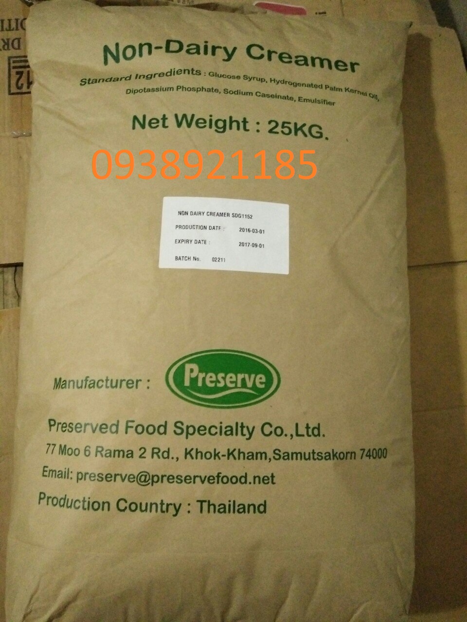 Non-Dairy Creamer_Bao 25Kg (Bột sữa béo Thái Lan)