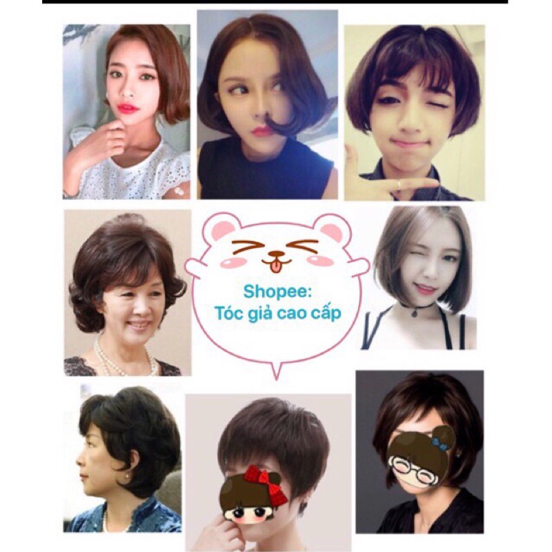 tóc giả kẹp phồng 2 bên ngắn-💕❤️