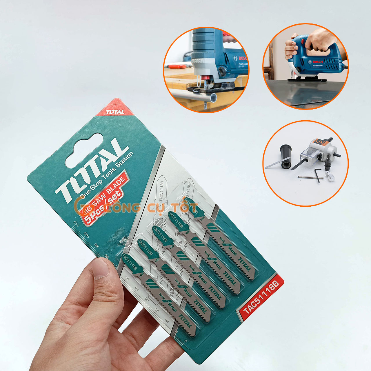 Bộ 5 lưỡi cưa lọng cưa sắt 50mm total tac51118b