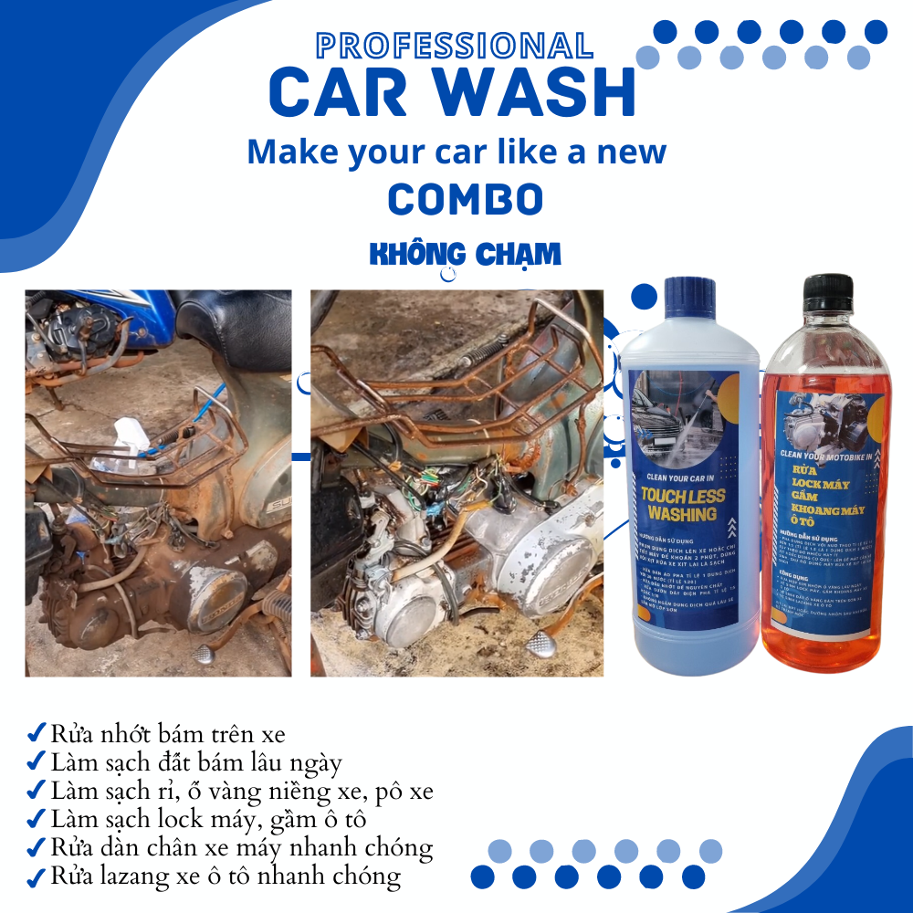 Combo dung dịch rửa xe cũ thành xe mới