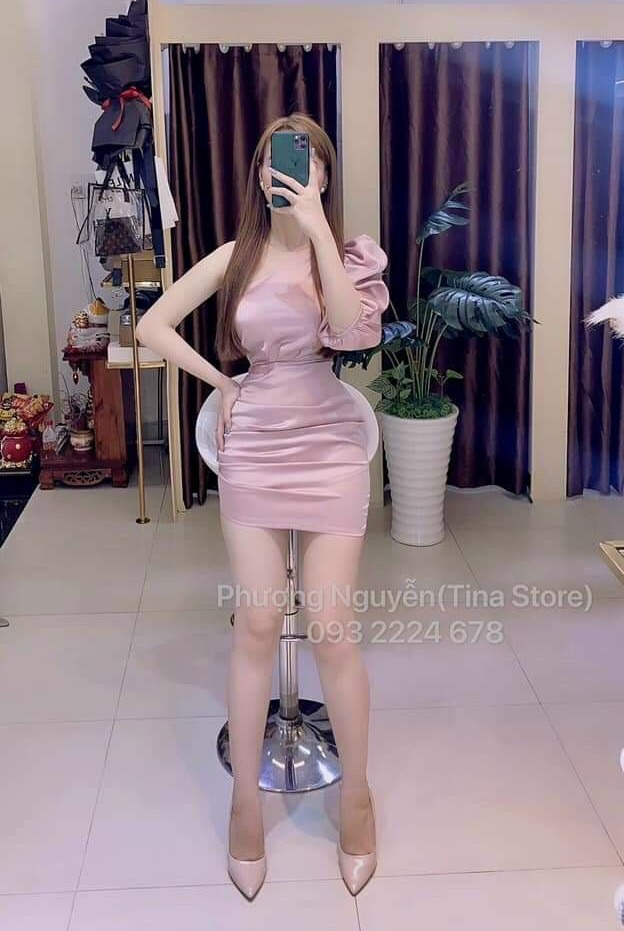 Đầm body lệch vai phong cách trẻ trung quyến rũ.fashionlyly