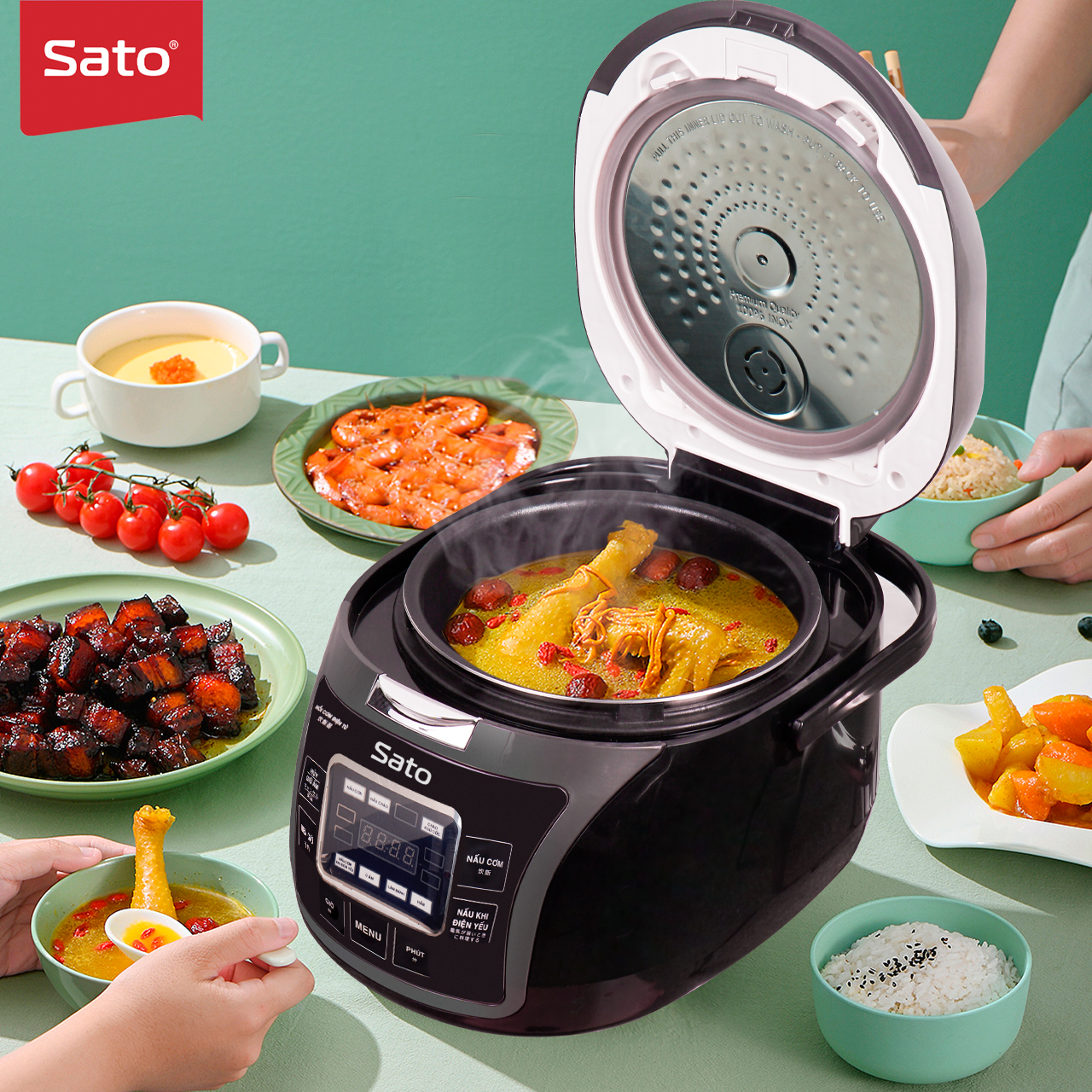 Nồi cơm điện tử 1.8L Sato 18DT017G