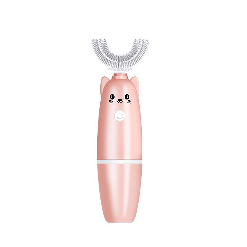Bàn chải đánh răng điện chữ U silicon chạy pin 3 chức năng cho bé yêu