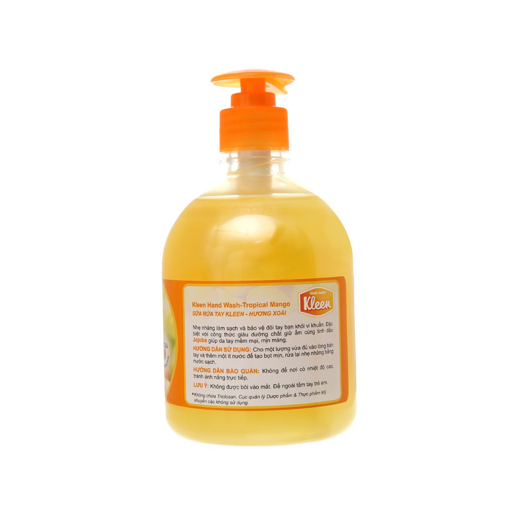 Nước Rửa Tay Kleen 500Ml Hương Xoài