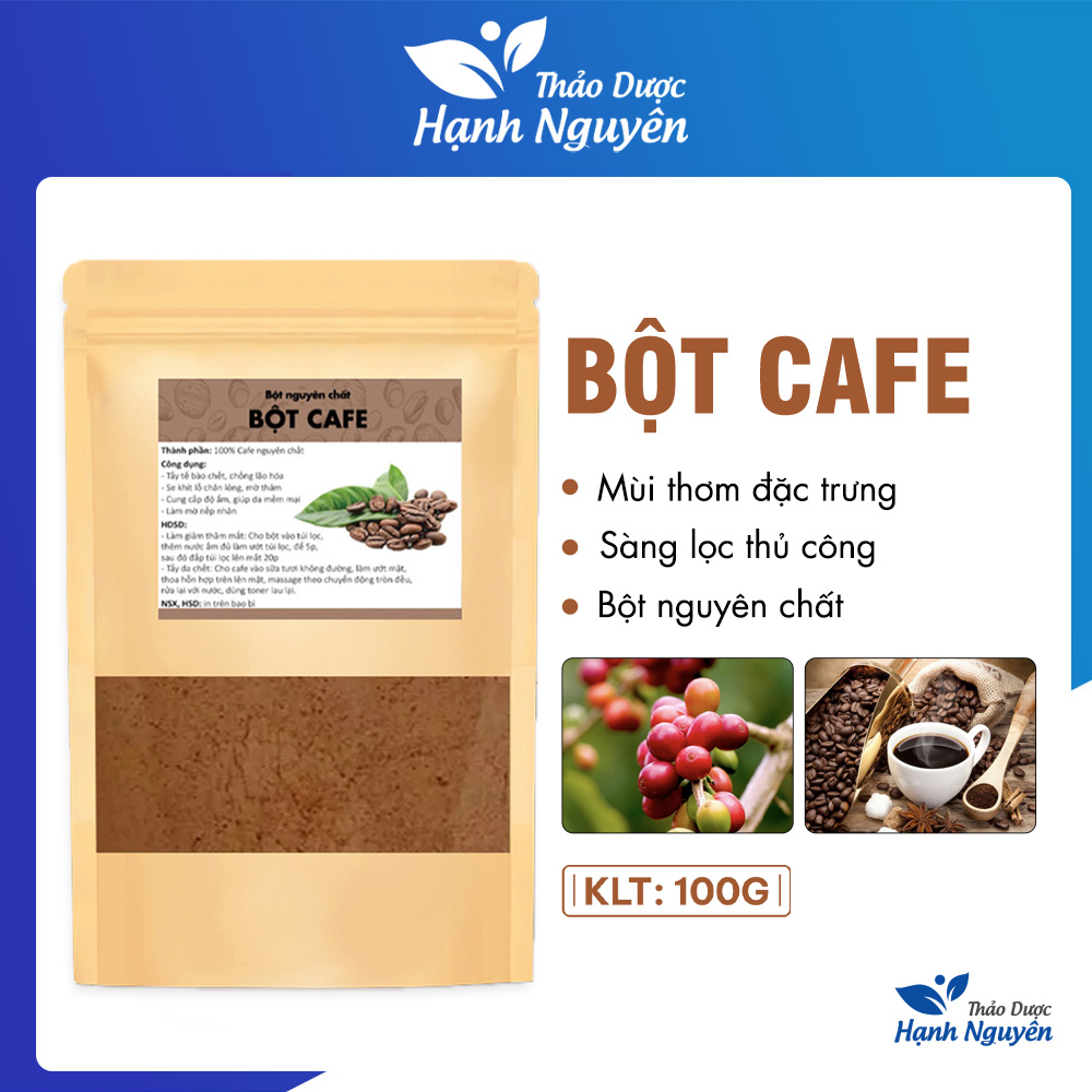 Bột cà phê nguyên chất 100g (Cafe đắp mặt, tẩy da chết, dưỡng trắng) - Thảo Dược Hạnh Nguyên