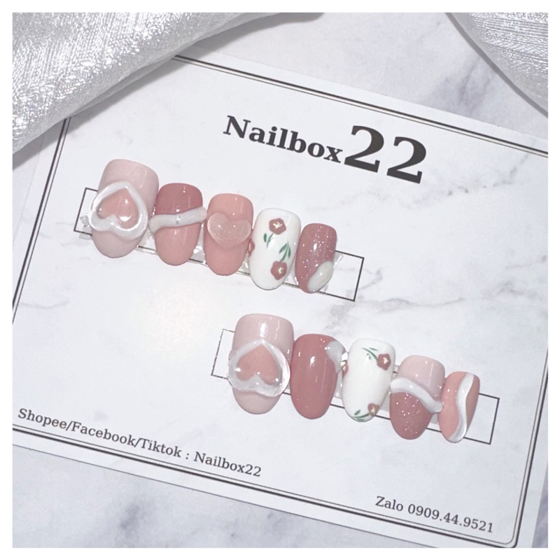 Nailbox - Mẫu xinh vẽ nổi màu nude mẫu mới