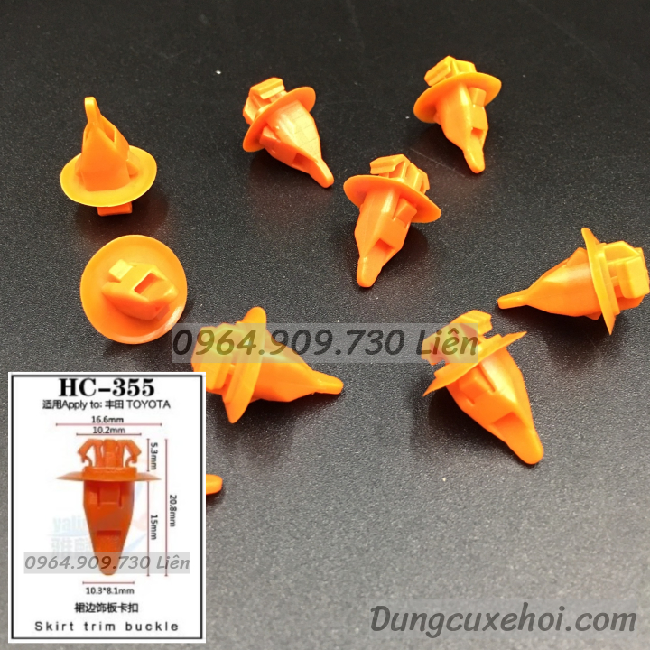 Bộ 20 đinh tán, chốt vít nở vit Nhựa Loại 1 cho xe hơi ô tô toyota Nhựa Nylon Polyme AHC355