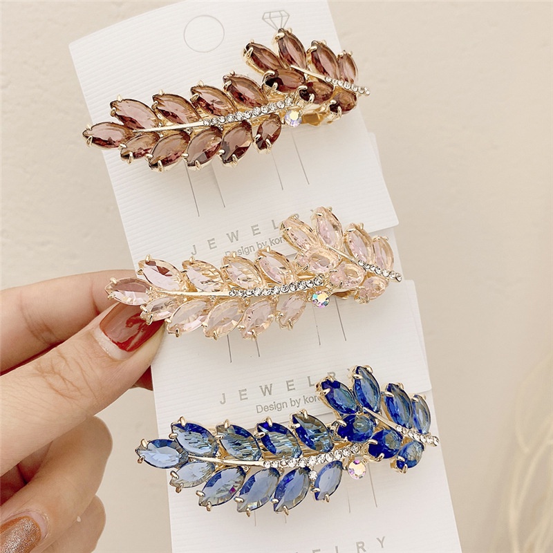 Kẹp Tóc Đính Đá Pha Lê Cao Cấp Sáng Lấp Lánh (7.5cm)