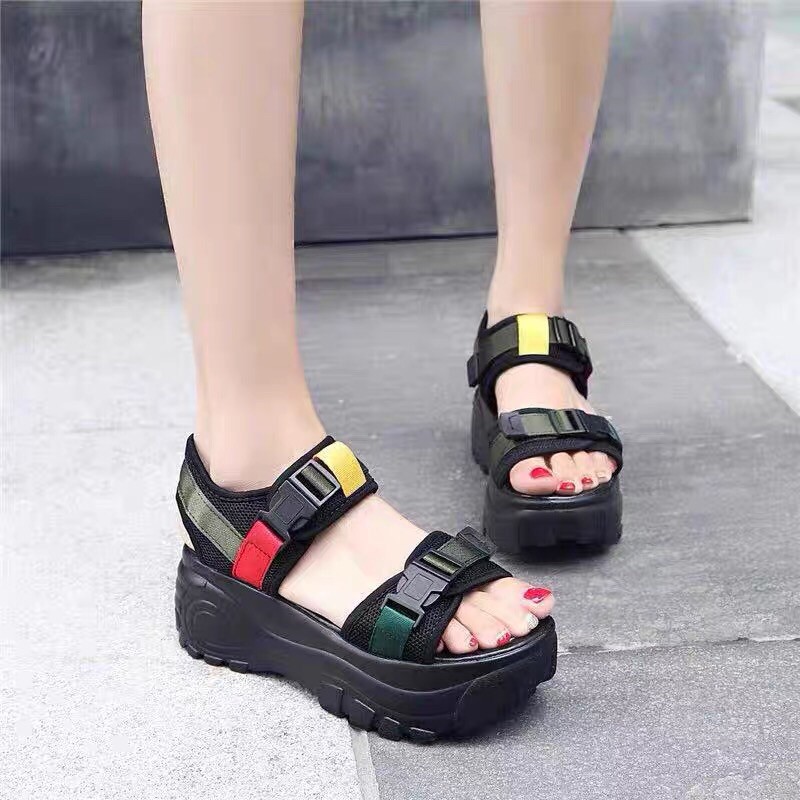 SANDAL NỮ, SANDAL HỌC SINH 2 QUAI ĐẾ CAO CÁ TÍNH