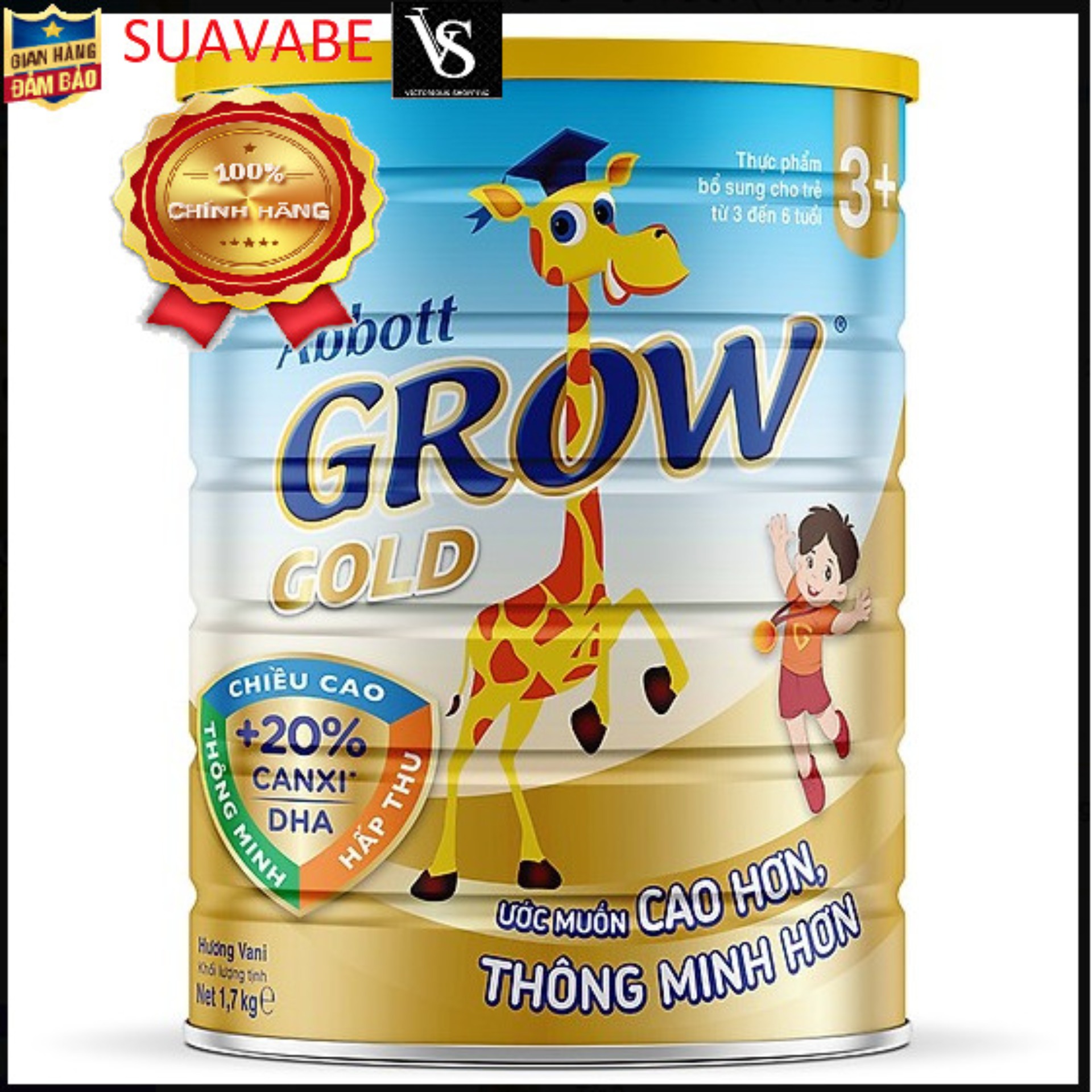 Sữa Abbott Grow 3+ 1.7kg. Hương Vani