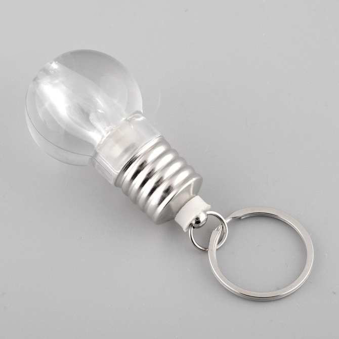 [Hcm]Móc Khóa Bóng Đèn Phát Sáng 7 Màu (Có Nút Bật/ Tắt)
