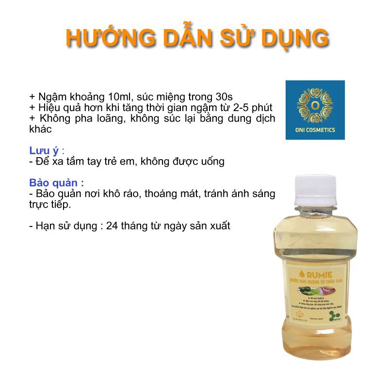Nước Súc Miệng Từ Trầu Cau Sạch Miệng Chắc Răng - 220ml