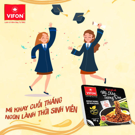 ( Thùng 18 khay) Mì Xào Khay Tương Đen VIFON 90gr