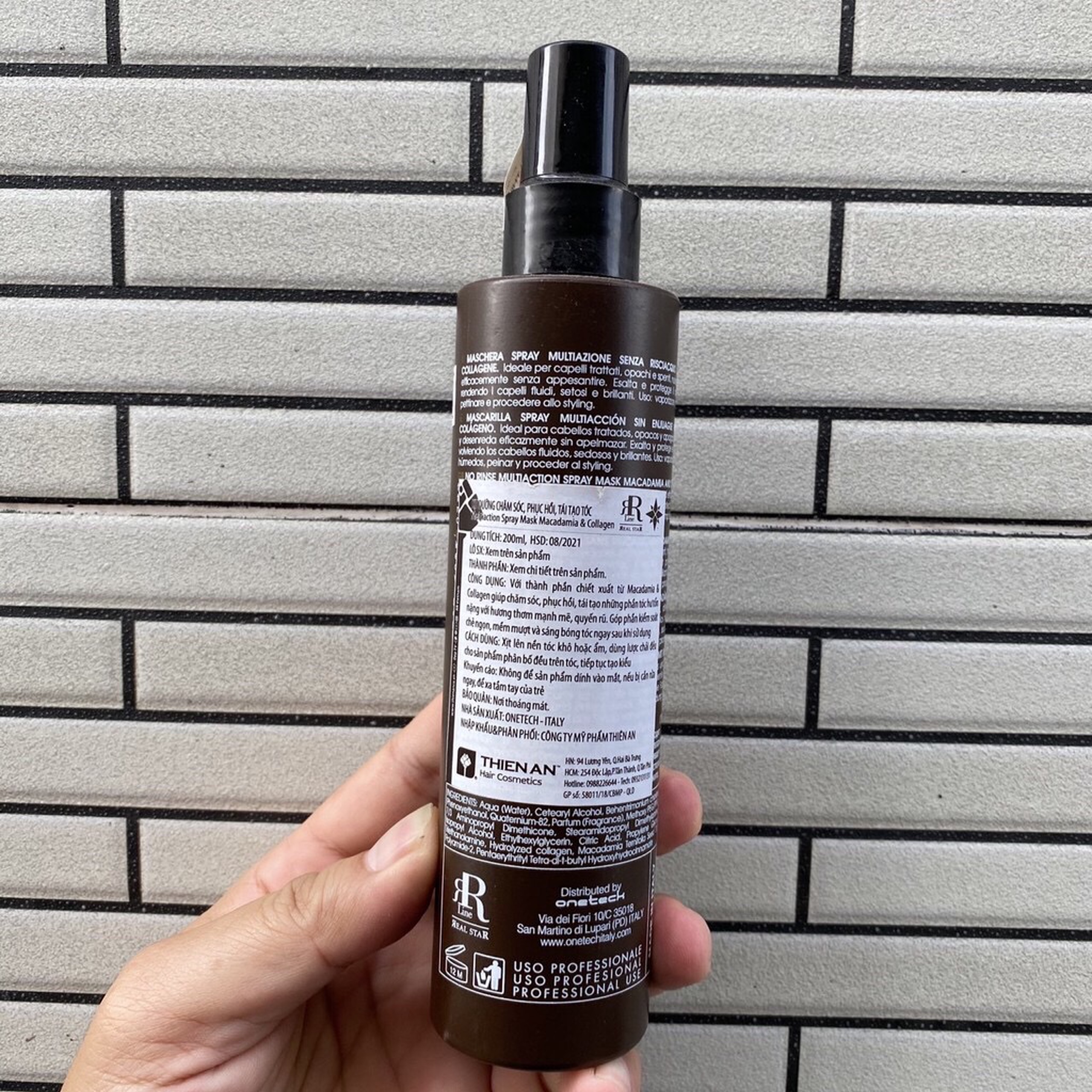 RR Macadamia Star Multiaction Spray Mask – 200 Ml, Spray-Maske Mit Macadamiaöl & Kollagen Für Trockenes, Mattieres Haar