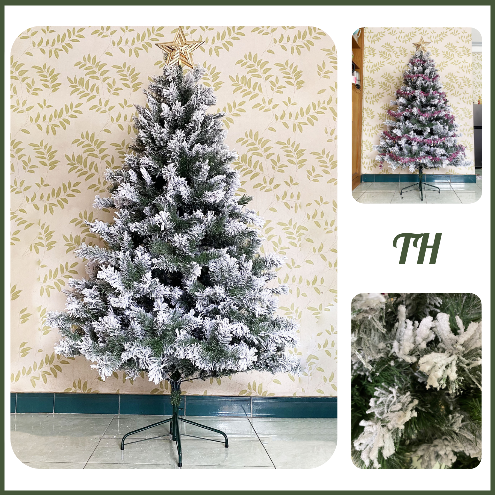 Cây thông noel phủ tuyết 90cm, 1m2, 1m5, 2m, 2m4, 3m, 3m6 cây thông phủ tuyết trang trí noel giáng sinh hàng việt nam siêu xịn a4